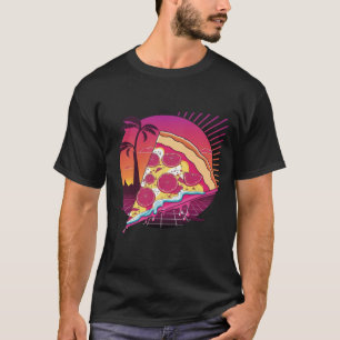 Pizza Synthwave 80s Retrowave Aesthetic T-Shirt