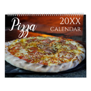 Pizza thème 2025 Wall Calendrier cadeau