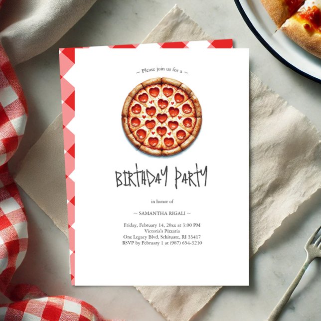 Pizza Thème Décontracté Invitations d'anniversaire (Créateur téléchargé)