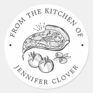 Pizza Themed Gourmet Classic Round Sticker