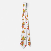 Pizza themed neck tie