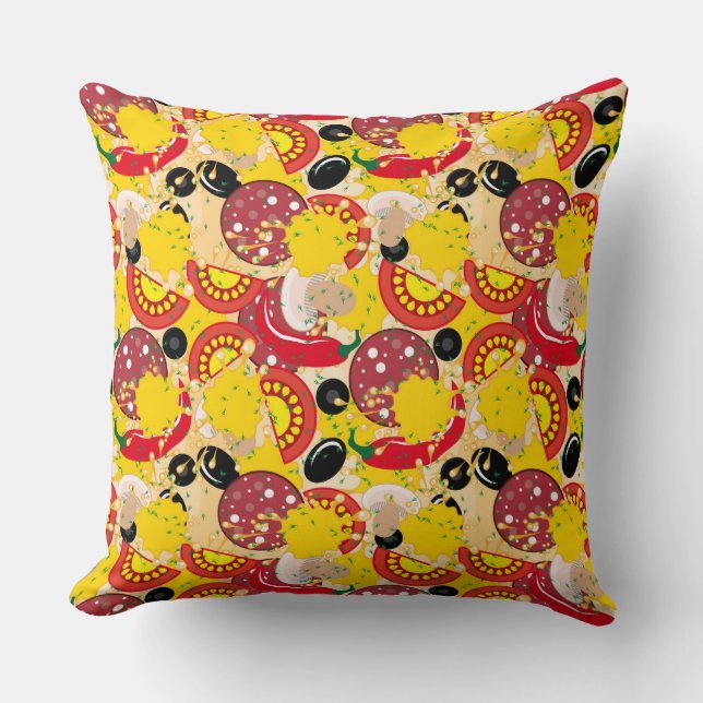 Pizza Throw Pillow (Front)