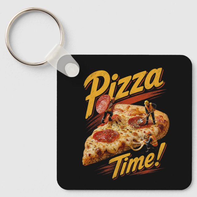 Pizza Time! Keychain (Front)