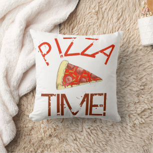 Pizza Time Pepperoni NYC Cheese Slice Italian Food Throw Pillow