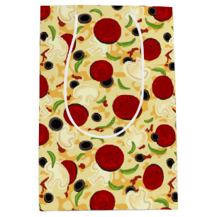Pizza Toppings Pattern Medium Gift Bag