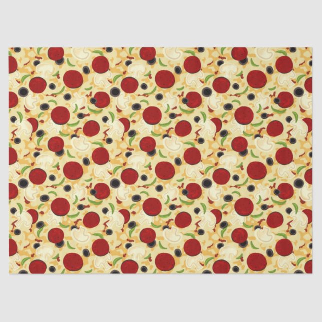 Pizza Toppings Pattern Tissue Paper (Front)