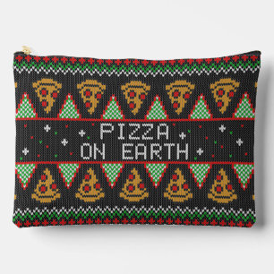 Pizza Ugly Christmas Sweater Accessory Pouch