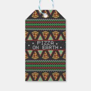 Pizza Ugly Christmas Sweater Gift Tags
