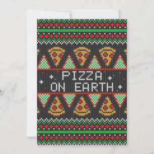 Pizza Ugly Christmas Sweater Invitation