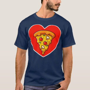 Pizza Valentine's Day Heart Cheese Tomato Funny Fo T-Shirt