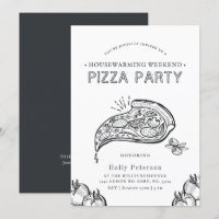 Pizza vintage | Invitation d'anniversaire
