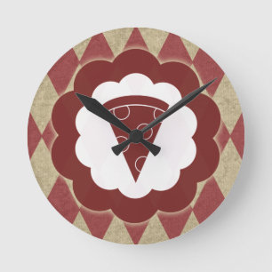 pizza-vintage round clock