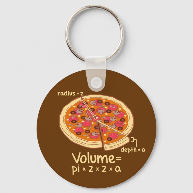Pizza Volume Mathematical Formula = Pi*z*z*a Keychain (Front)