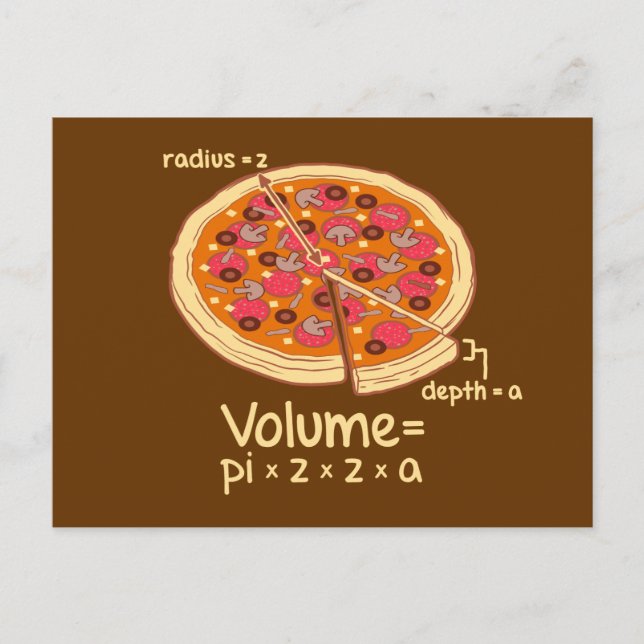 Pizza Volume Mathematical Formula = Pi*z*z*a Postcard (Front)