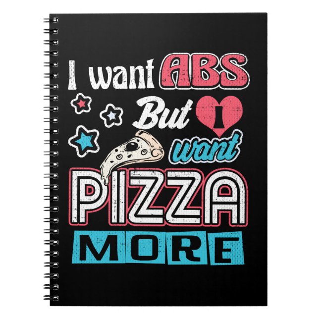 Pizza vs Abs - Bulking Diet - Funny Carbs Novelty Notebook (Front)