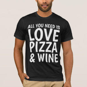 PIZZA WINE LOVE Drôle T-shirts