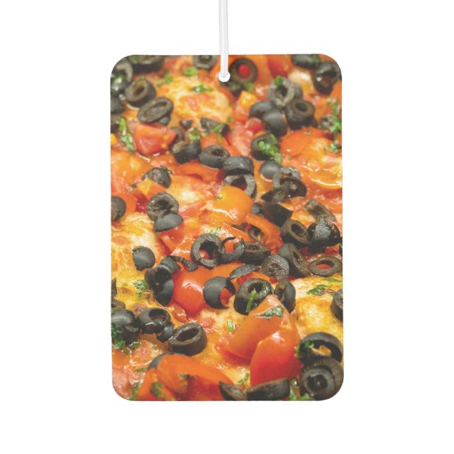 Pizza with black olives air freshener (Front)