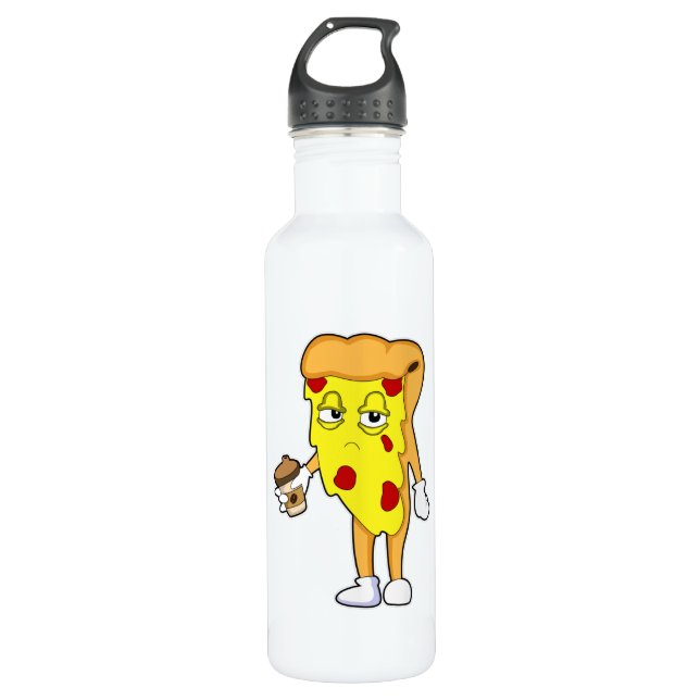 Pizza with Salami Cheese & Coffee 710 Ml Water Bottle (Front)