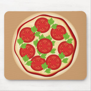 Pizza with tomatoes mouse pad