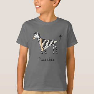 Pizza Zebra Cute Kids Animal T-Shirt