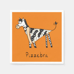 Pizza Zebra Cute Kids Cartoon Napkin