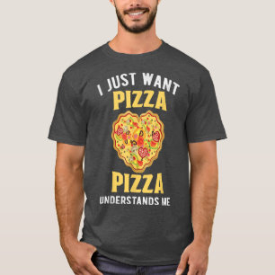 Pizzas Salami Ham Mushroom Tomato Italy Red White T-Shirt