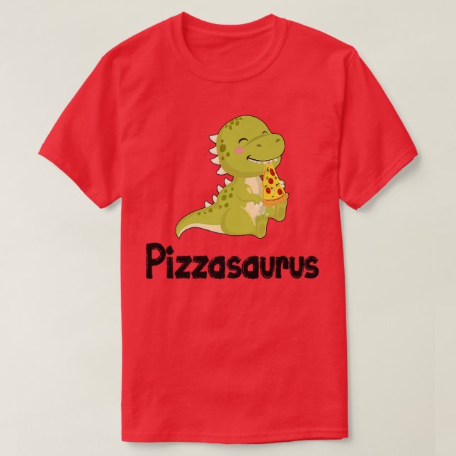 Pizzasaurus Dinosaur Eating Pizza  1293  T-Shirt (Design Front)