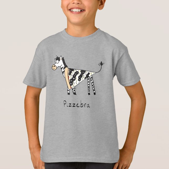 Pizzebra Pizza Zebra Kid's Boy's T-Shirt (Front)