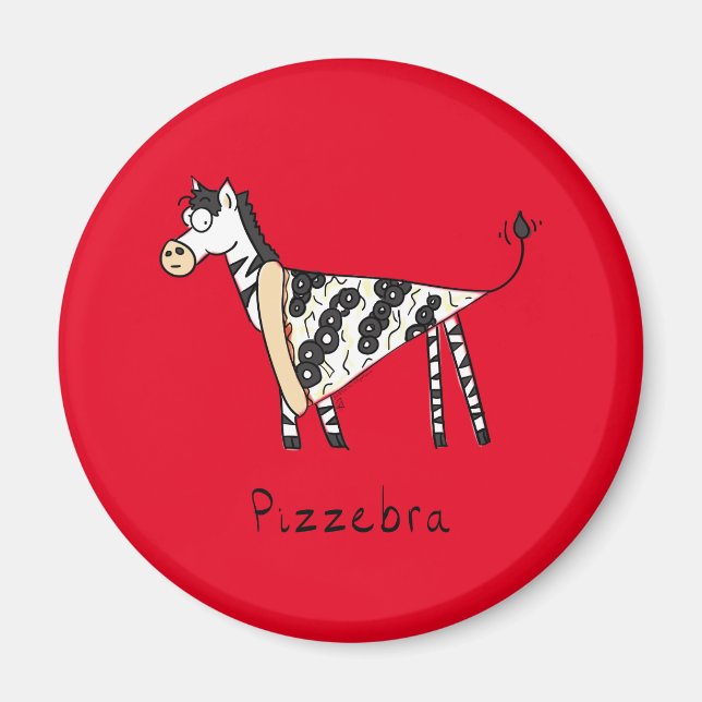 Pizzebra Pizza Zebra Magnet (Devant)