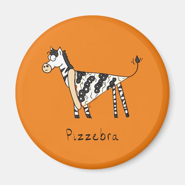 Pizzebra Pizza Zebra Magnet (Devant)