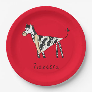 Pizzebra Pizza Zebra Paper Plates