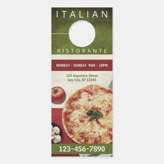 Pizzeria Business Door Hanger (Front)