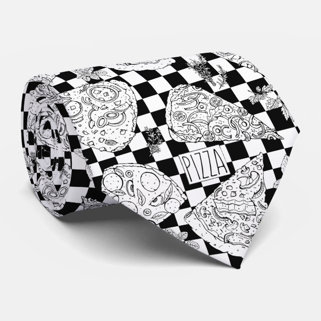 Pizzeria Italian Restaurant Manager Pizza Pattern Tie (Rolled)