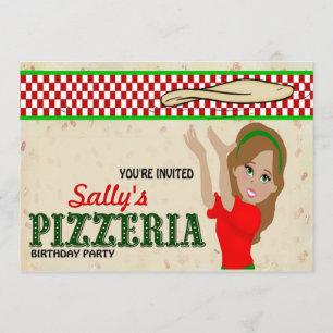 Pizzeria Party Girl Invitation