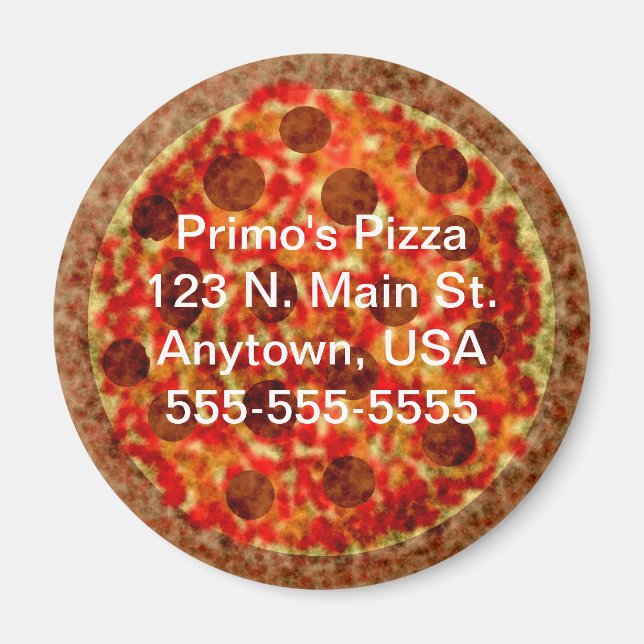 Pizzeria personnalisée Pizza Magnet promotionnel (Devant)