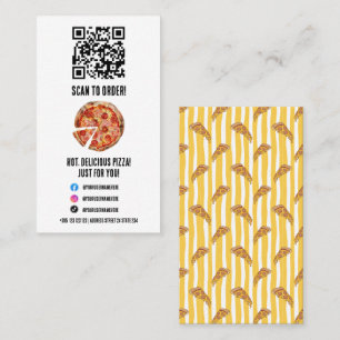 Pizzeria Pizza Motif QR Code Carte de visite
