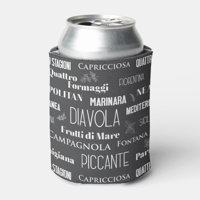 Pizzeria Restaurant Italian Chef Pizza Names Can Cooler (Can Front)