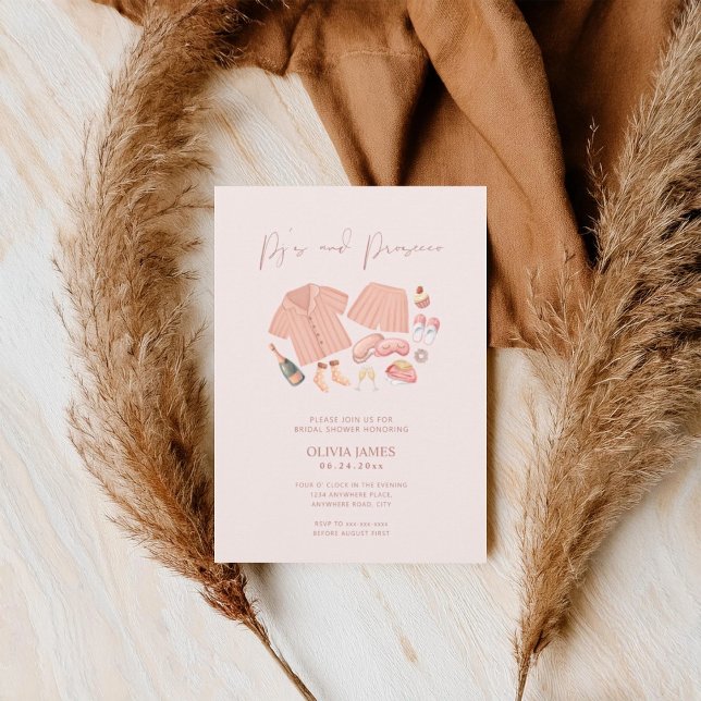 Pj and prosecco bridal shower invitation (Creator Uploaded)