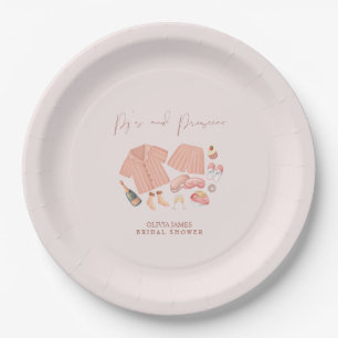 Pj and prosecco bridal shower paper plate