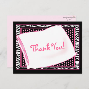 PJ Party Thank You in Pinks Postcard