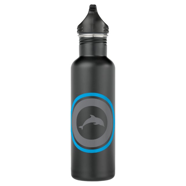 PJK Black Water Bottle / dolphin & logo (Right)