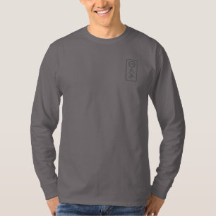 PJK Men's Grey Long Sleeve Shirt / kanji & logo