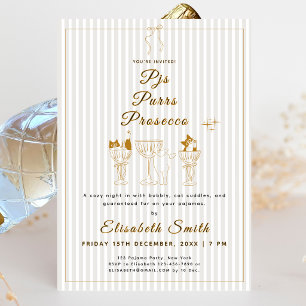 PJs, ronrons & Prosecco Invitation à la soirée pyj