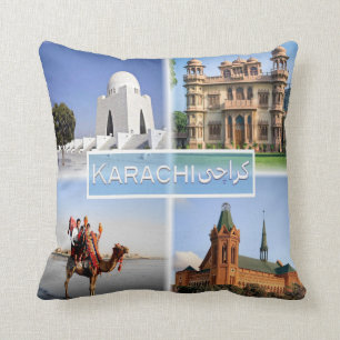 PK Karachi - Mazar e Quaid - Mohatta Palace - Throw Pillow