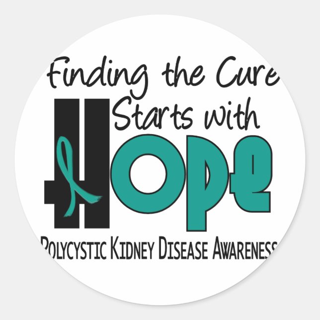 PKD Polycystic Kidney Disease HOPE 4 Classic Round Sticker (Front)