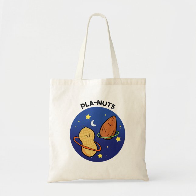 Pla-nuts Peanut Outer Space Pun Tote Bag (Front)