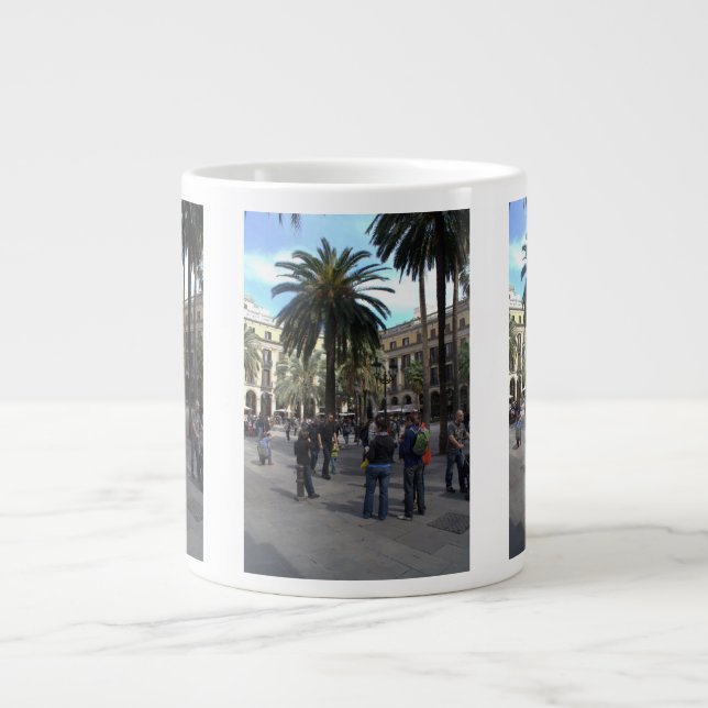 Plaça Reial, Barcelona Large Coffee Mug (Front)