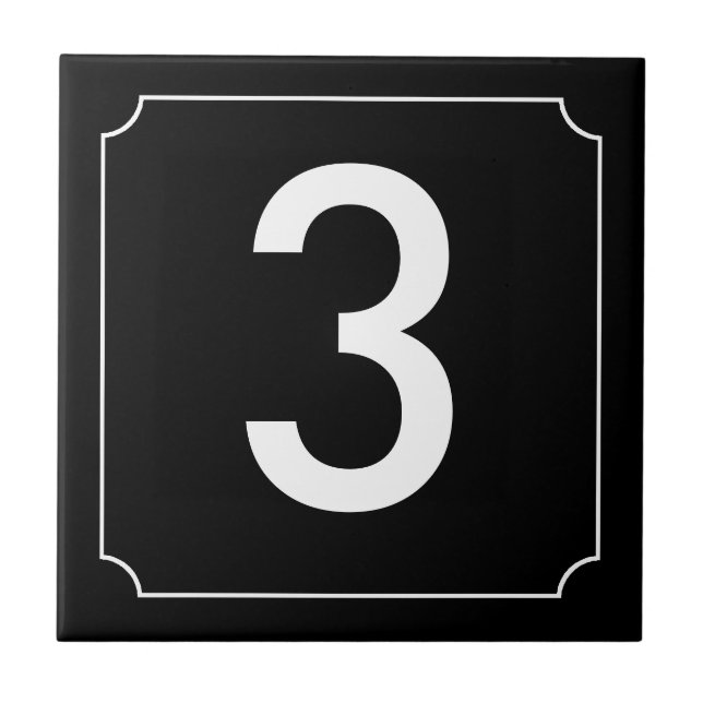 Placard House Number Black Tile (Front)