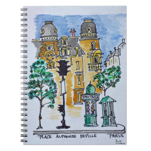 Place Alphonse Deville Paris, France Notebook