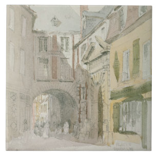 Place Barthelme, Paris, c.1829 (w/c & grey wash ov Tile